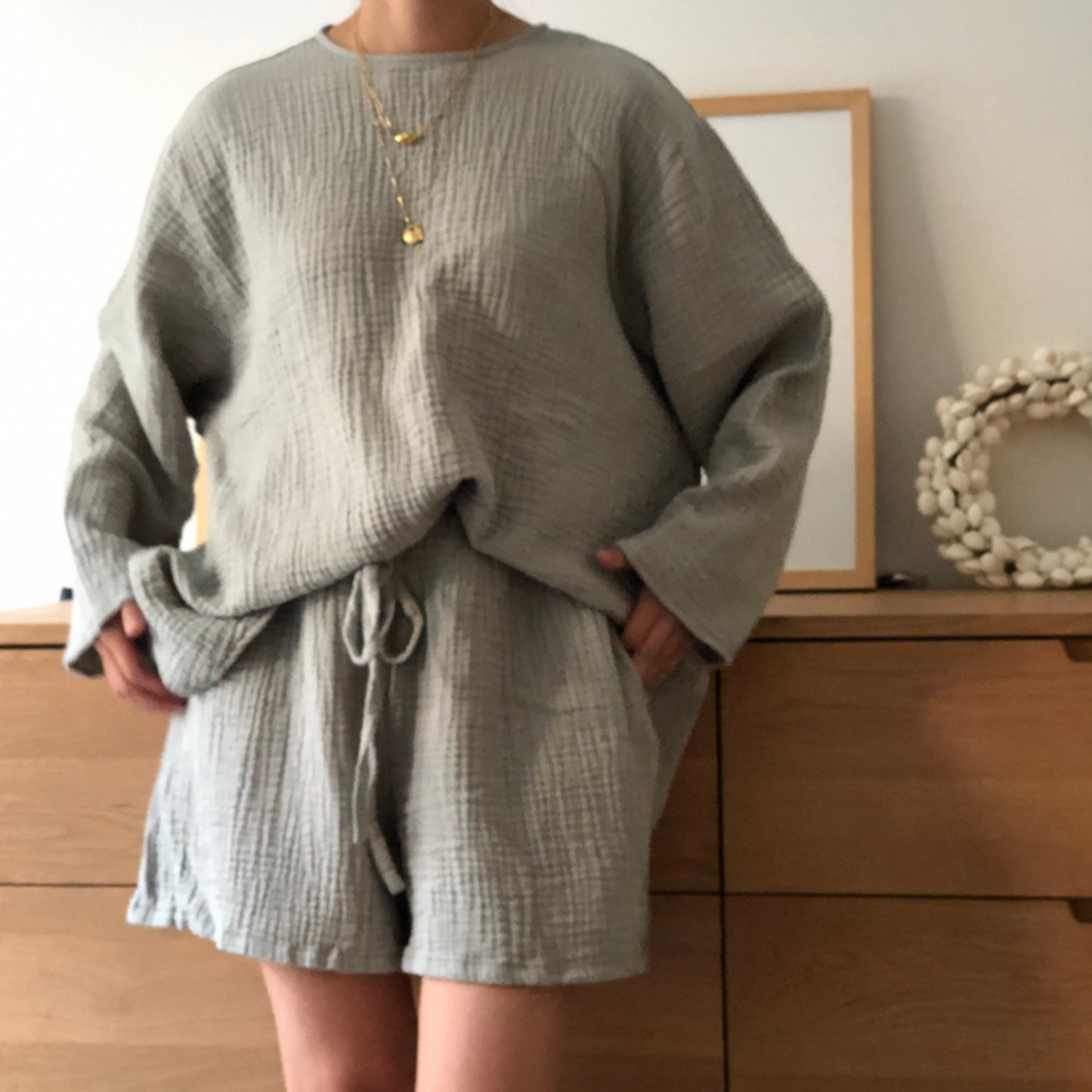 August Shorts Light Sage