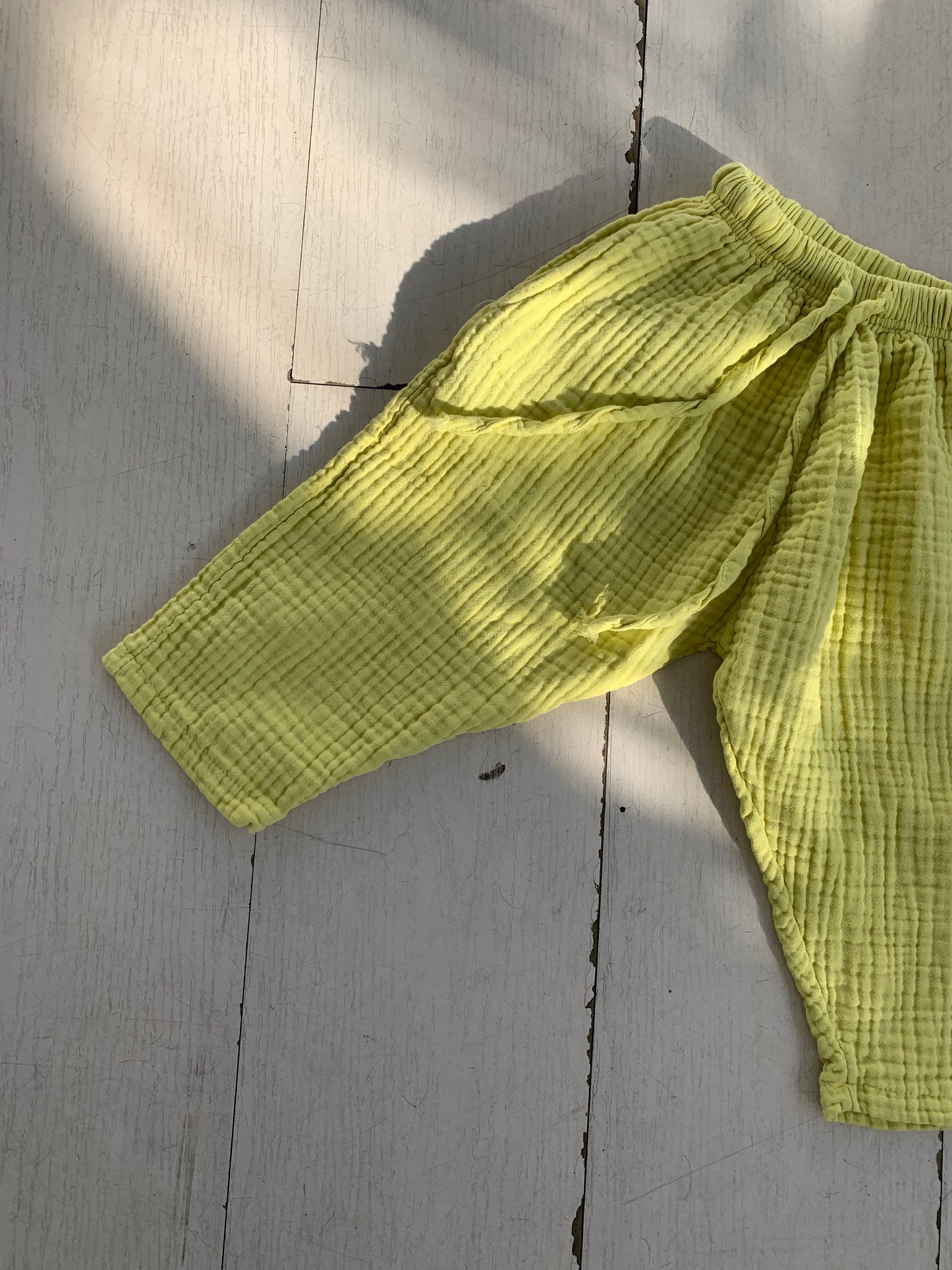 Triple Gauze Pants Lime Yellow
