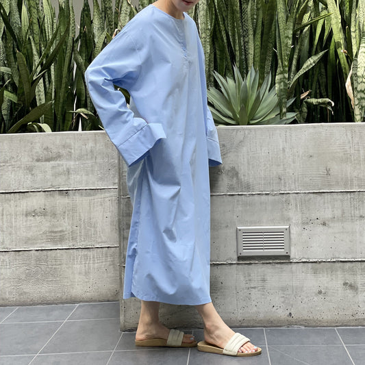 California Dress Sky Blue (Cotton Oxford Version)