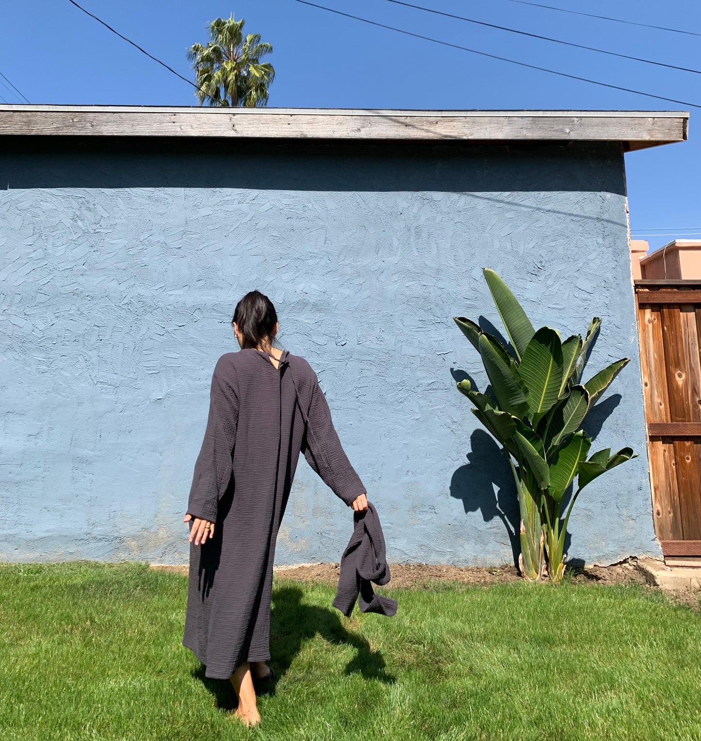 October Dress Charcoal (Detachable Belt Included)