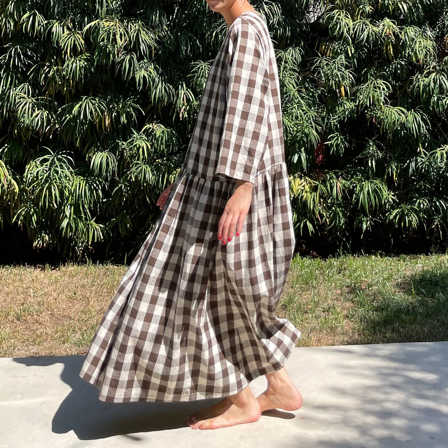 Sister Dress 2022 Brown Big Gingham – April meets october